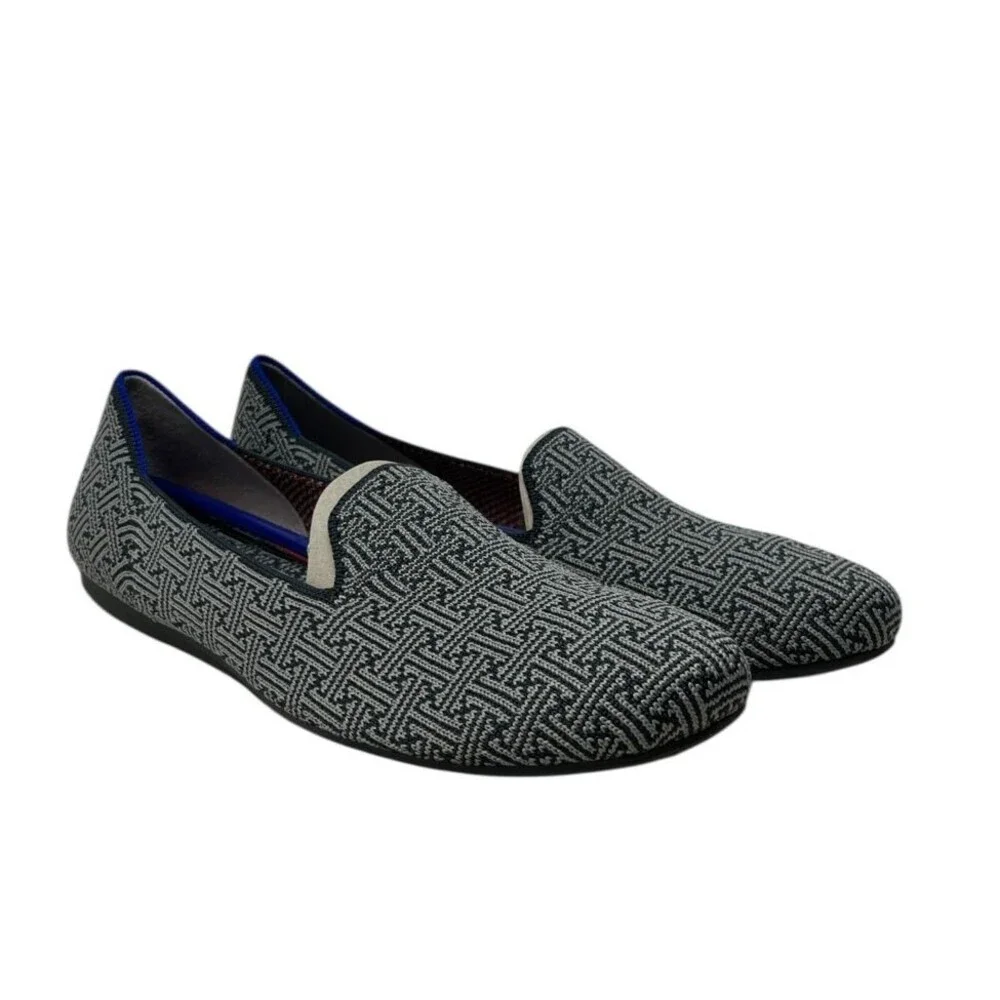 Rothy's The Loafer Flats Women's Size 10 Charcoal Grid Grey Slip On 003-154
